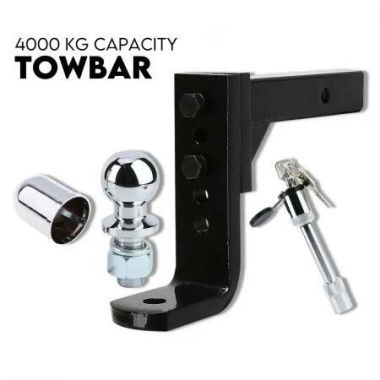 Adjustable Drop Towbar Tow Bar Ball Mount Tongue 2 Hitch Trailer 4000KG