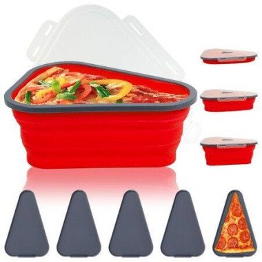 Adjustable Pizza Storage ContainerPizza Slice Container Can Be Microwaved And ReusedPizza Slice Pack With 5 Heating Plates