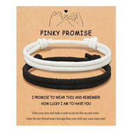 Detailed information about the product Adjustable Rope Couples Bracelets for Men,Boyfriend,Girlfriend,Soulmate,Husband,Wife - Anniversary Valentines Day Birthday Christmas Gift for Him and Her (Black White/Pinky Promise)