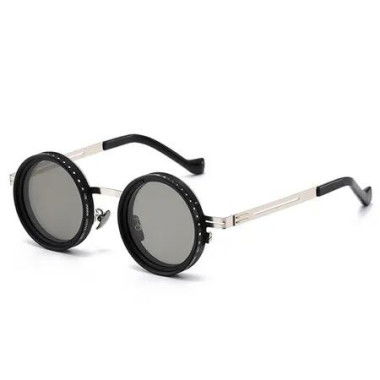 Adjustable Sunglasses Tint Polarized For Women Men,1-9 Gear Manual Tint Control with ND Filter Color Silver