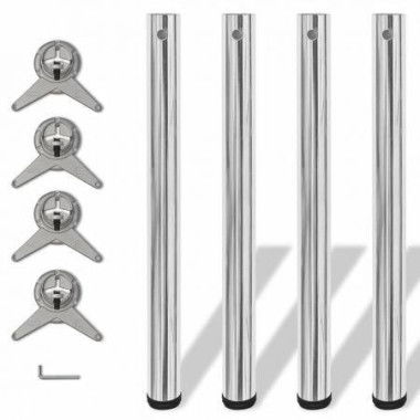 Adjustable Table Legs 4 Pcs Chrome 710 Mm