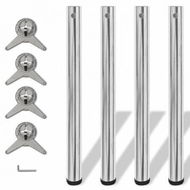 Detailed information about the product Adjustable Table Legs 4 Pcs Chrome 710 Mm