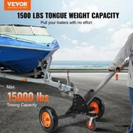 Detailed information about the product Adjustable Trailer Dolly, 680.4 kg Tongue Weight Capacity, 2 in 1 Trailer Mover with 60-90 cm Adjustable Height & 50.8 mm Ball, Pneumatic Tires & Universal Wheel, for Moving Car RV Trailer