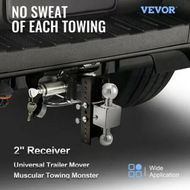 Detailed information about the product Adjustable Trailer Hitch, 8' Rise & Drop Hitch Ball Mount 2' Receiver 14,000 LBS Rating, 2 and 2-5/16 Inch Stainless Steel Balls w/ Key Lock, for Automotive Trucks Trailers Towing