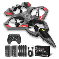 Detailed information about the product Advanced Rc Jet, Rc Stunt Fighter Jet Toy for Boys with 360 Degree Flips and LED Lights, Christmas Remote Control Drone, Grey