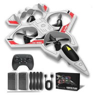 Detailed information about the product Advanced Rc Jet, Rc Stunt Fighter Jet Toy for Boys with 360 Degree Flips and LED Lights, Christmas Remote Control Drone, White