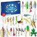 Advent Calendar 2024 Fishing Lure for Man Teen, 24 Days Christmas Countdown Fish Tackle Set. Available at Crazy Sales for $29.95