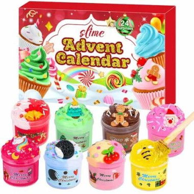 Advent Calendar 2025 24 Days of Surprises Christmas Advent Calendar with Slime and Charms Kit Funny Christmas Gifts Toy