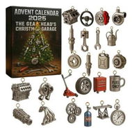 Detailed information about the product Advent Calendar 2025 for Car Enthusiasts, The Gearheadâ€™s Christmas Garage with 24 Miniature Car Parts and Tools