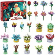 Detailed information about the product Advent Calendar Building Block Flowers -24 Days of Christmas Countdown Building Blocks, 24 Kinds of Flowers, Unique Fun Advent Calendar