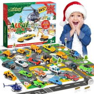 Detailed information about the product Advent Calendar Christmas Toy Vehicles Alloy Helicopter Countdown Gift 2 Play Mats Surprise Activity Festive Set Boys Girls