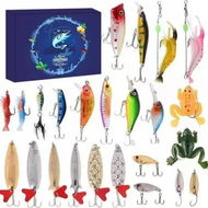 Detailed information about the product Advent Calendar Fishing Christmas Countdown,24 Days Fishing Lures Set for Fisher Men Teen Boys