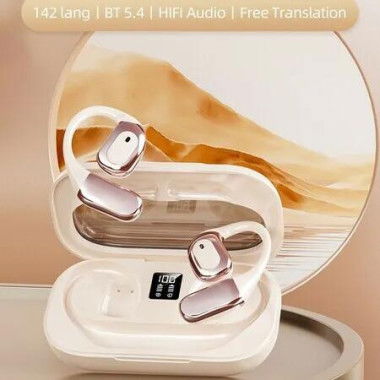AI Language Translator Earbuds,Real Time Translation Earbuds Supporting 150 Languages,Translation Device for Learning Travel Business,Beige