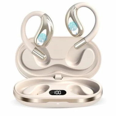 AI Translation Earbuds Real Time,3-in-1 Translator Earbuds 164 Languages & Accents,Open Ear Wireless Headphones with Charging Case fit iOS & Android,Khaki