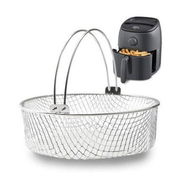 Detailed information about the product Air Fryer Basket Steamer Basket 304 Stainless Steel Mesh Basket For Air Fryer Air Fryer Accessory 8 Inch Basket With Handle