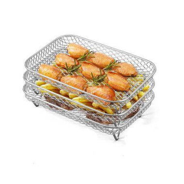 Air Fryer Rack For Ninja Dual Air Fryer 3pcs Layered Dehydrator Racks Stainless Steel Grilling Rack