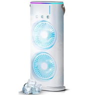 Detailed information about the product Air Misting Fan Portable USB Powered Rechargeable Summer Cool Fan Evaporative 180 rotation 90 oscillation 3 Spray Air Cooler Outdoor Camping Blow Air