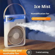 Detailed information about the product Air Misting Fan Portable USB Powered Rechargeable Summer Cool Fan Evaporative 3 Spray Air Cooler LED Night Light