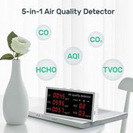 Detailed information about the product Air Quality Monitor 5 In 1 Multifunctional CO2 Detector Carbon Dioxide Monitor For Indoor Home Office