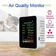 Detailed information about the product Air Quality Monitor PM2.5 PM10 HCHO TVOC CO CO2 Detector Multifunctional Carbon Dioxide LCD Display Home Office Hotel Tester Pollution Sensor