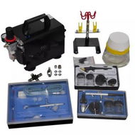 Detailed information about the product Airbrush Compressor Set With 3 Pistols 255 X 135 X 220 Mm