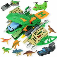 Detailed information about the product Aircraft Toys Playset for Kids with Airplane,Vehicles Set and 12 Mini Dino Figures for Boys Girls Gift for Birthday Christmas