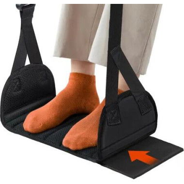 Airplane Foot Hammock with Hardboard Support Adjustable Foot Hammock for Plane Travel Portable Foot Rest Essentials for Travel Long Flight