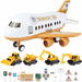 Airplane Toy Mini Car with Road Sign For Kids Age 3 to 8 , 2 in 1 Light Effect, Music Play, Play House Set, Shockproof, Interior, Yellow. Available at Crazy Sales for $34.95