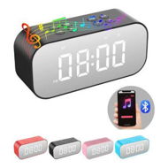 Detailed information about the product Alarm Clock for Bedroom/Office, Small Digital Clock with Bluetooth Speaker, Desk Clock with Dual Alarm, Snooze, Mirror LED Display (Black)