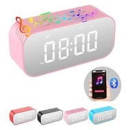 Detailed information about the product Alarm Clock for Bedroom/Office, Small Digital Clock with Bluetooth Speaker, Desk Clock with Dual Alarm, Snooze, Mirror LED Display (Pink)