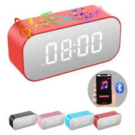 Detailed information about the product Alarm Clock for Bedroom/Office, Small Digital Clock with Bluetooth Speaker, Desk Clock with Dual Alarm, Snooze, Mirror LED Display (Red)