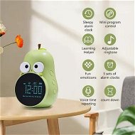 Detailed information about the product Alarm Clock for Kids, Pear-Shaped Kids Digital Rechargeable Clocks for Bedrooms, Wake Up Clock for Kid with 5 Ringtones (Green)