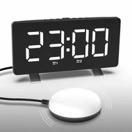 Detailed information about the product Alarm Clock Super Loud Heavy Sleepers Dual Vibrating Bed Shaker USB Charger Night Light Hearing Impaired Deaf White Wake Up Accessibility