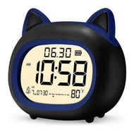 Detailed information about the product Alarm Clock with Night Light for Kids, Small Digital Alarm Clocks for Bedrooms, Cute Cat Alarm Clock with Sleep Training, Snooze (Black Blue)
