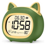 Detailed information about the product Alarm Clock with Night Light for Kids, Small Digital Alarm Clocks for Bedrooms, Cute Cat Alarm Clock with Sleep Training, Snooze (Green)