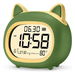 Alarm Clock with Night Light for Kids, Small Digital Alarm Clocks for Bedrooms, Cute Cat Alarm Clock with Sleep Training, Snooze (Green). Available at Crazy Sales for $29.95