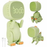 Detailed information about the product Alarm Dinosaur Clock for Kids 6 Musics Wake Cute Digital Children's Kid student Clock Rechargable Night Light Timer Christmas Gift Col Green