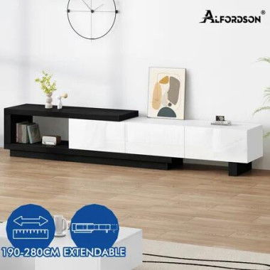 ALFORDSON 190-280cm Extendable Entertainment Unit TV Cabinet Stand Storage Shelf