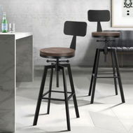 Detailed information about the product ALFORDSON 2x Bar Stool Retro Kitchen Vintage Chair Industrial Backrest Ezra