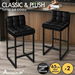 ALFORDSON 2x Bar Stools 65cm Kitchen Counter Metal Leather Dining Chairs Black. Available at Crazy Sales for $159.95