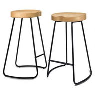 Detailed information about the product ALFORDSON 2x Bar Stools 75cm Tractor Kitchen Wooden Vintage Chair Natural