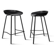 Detailed information about the product ALFORDSON 2x Bar Stools Finn Kitchen Dining Chair Metal Footrest BLACK