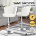 ALFORDSON 2x Bar Stools Gas Lift Boucle Bar Chairs Kitchen Swivel Dylan White. Available at Crazy Sales for $289.95