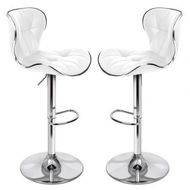 Detailed information about the product ALFORDSON 2x Bar Stools Luna Kitchen Swivel Chair Leather Gas Lift WHITE