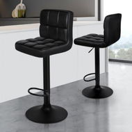 Detailed information about the product ALFORDSON 2x Bar Stools Ralph Kitchen Swivel Chair Leather Gas Lift BLACK