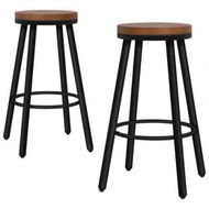 Detailed information about the product ALFORDSON 2x Bar Stools Retro Kitchen Vintage Chair Industrial Rocio Black