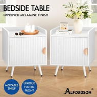 Detailed information about the product ALFORDSON 2x Bedside Table Cabinet Nightstand Side Storage White