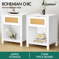 Detailed information about the product ALFORDSON 2x Bedside Table Nightstand Side End 1 Drawer Storage Shelf White