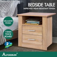 Detailed information about the product ALFORDSON 2x Bedside Table Nightstand Storage Cabinet Side Table Classic Oak