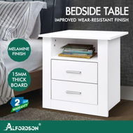 Detailed information about the product ALFORDSON 2x Bedside Table Nightstand Storage Cabinet Side Table Classic White